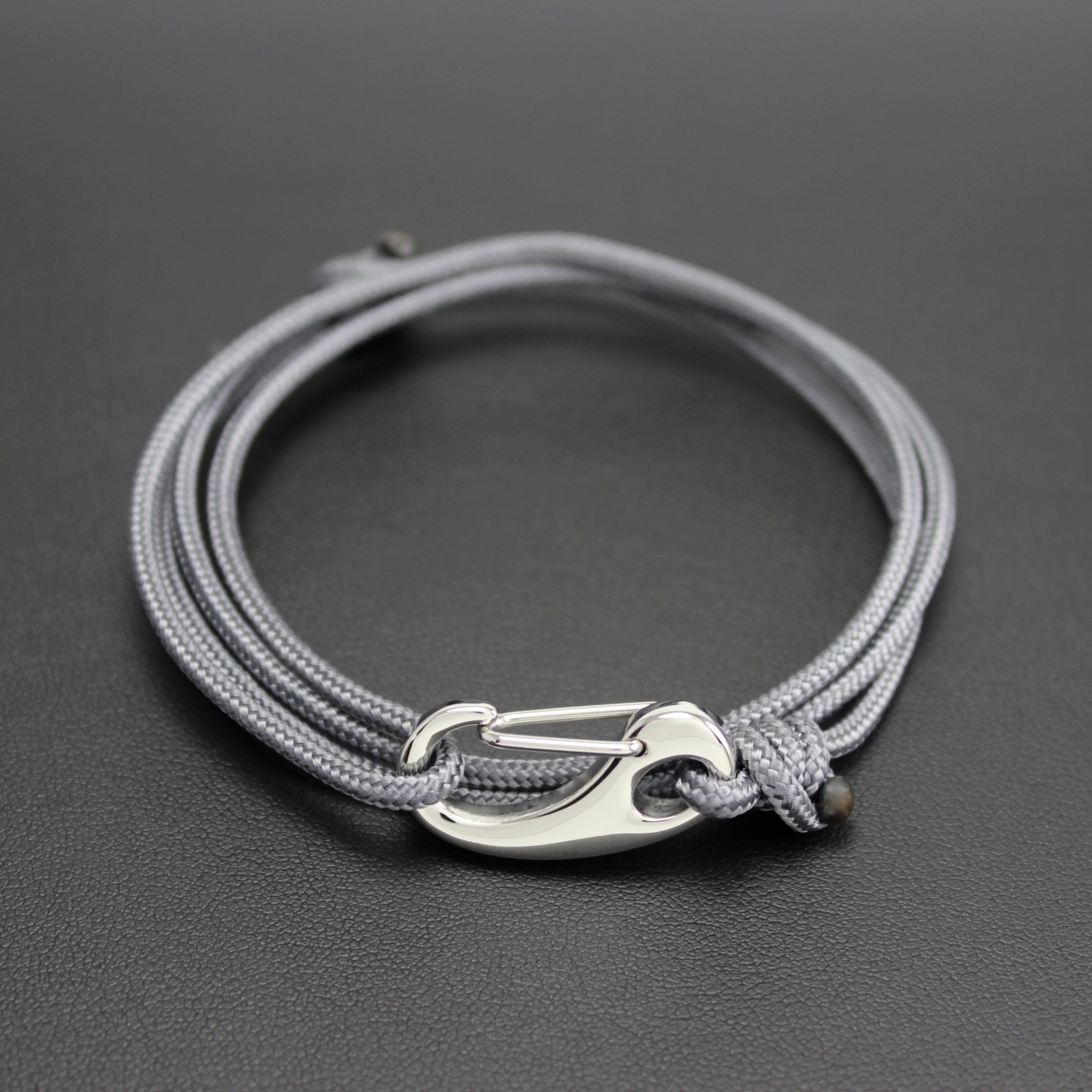 Mens | Tactical Cord + Stainless Steel Bracelet in Grey
