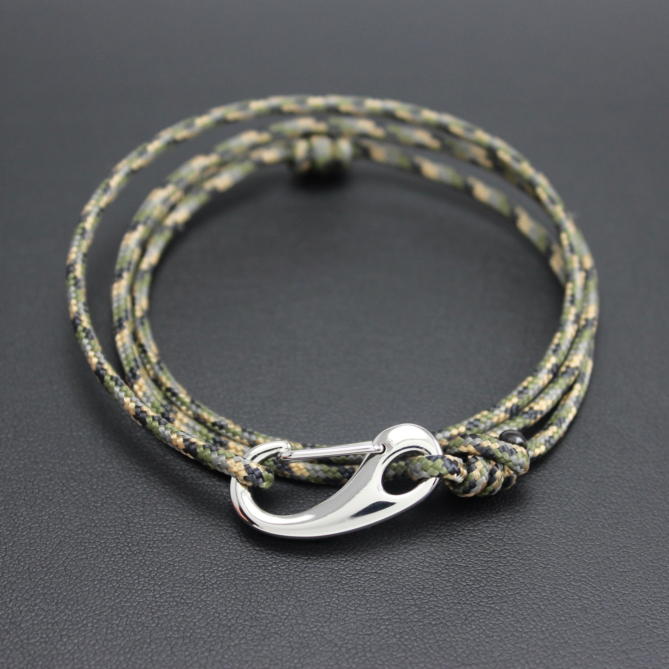 Mens | Tactical Cord &amp; Stainless Steel Bracelet in Camo