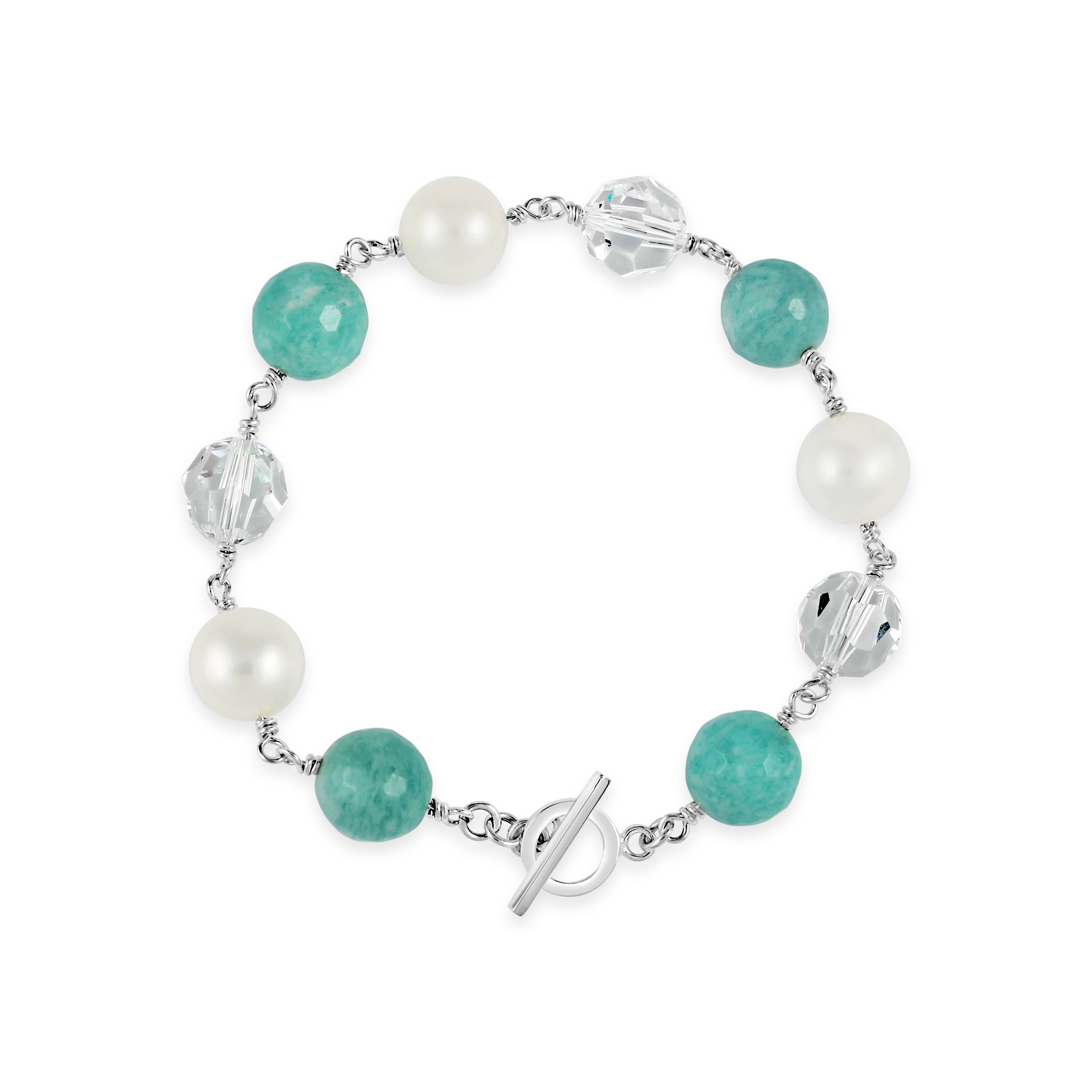Waltz Precious Gems Bracelet (Amazonite, Pearl &amp; Crystal)