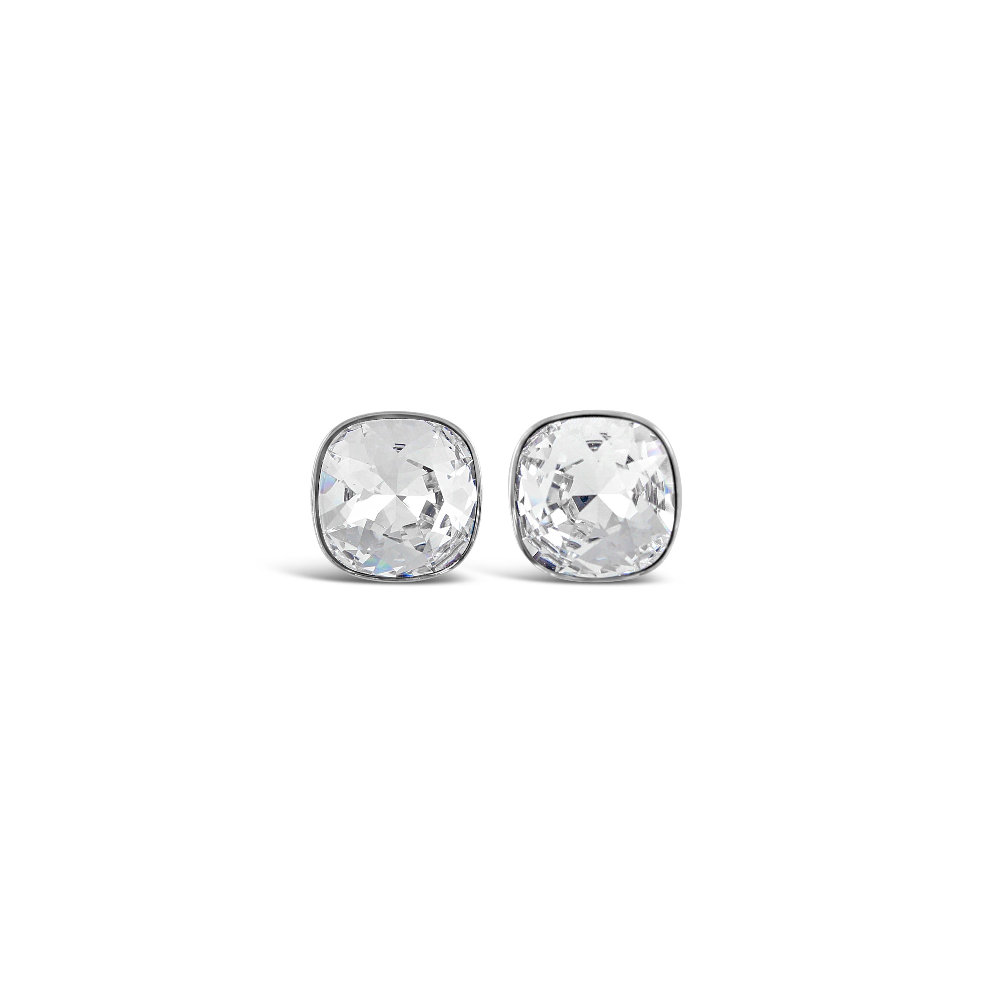 Ceroc - Sterling Silver 10mm Stud Earrings (Crystal Clear)