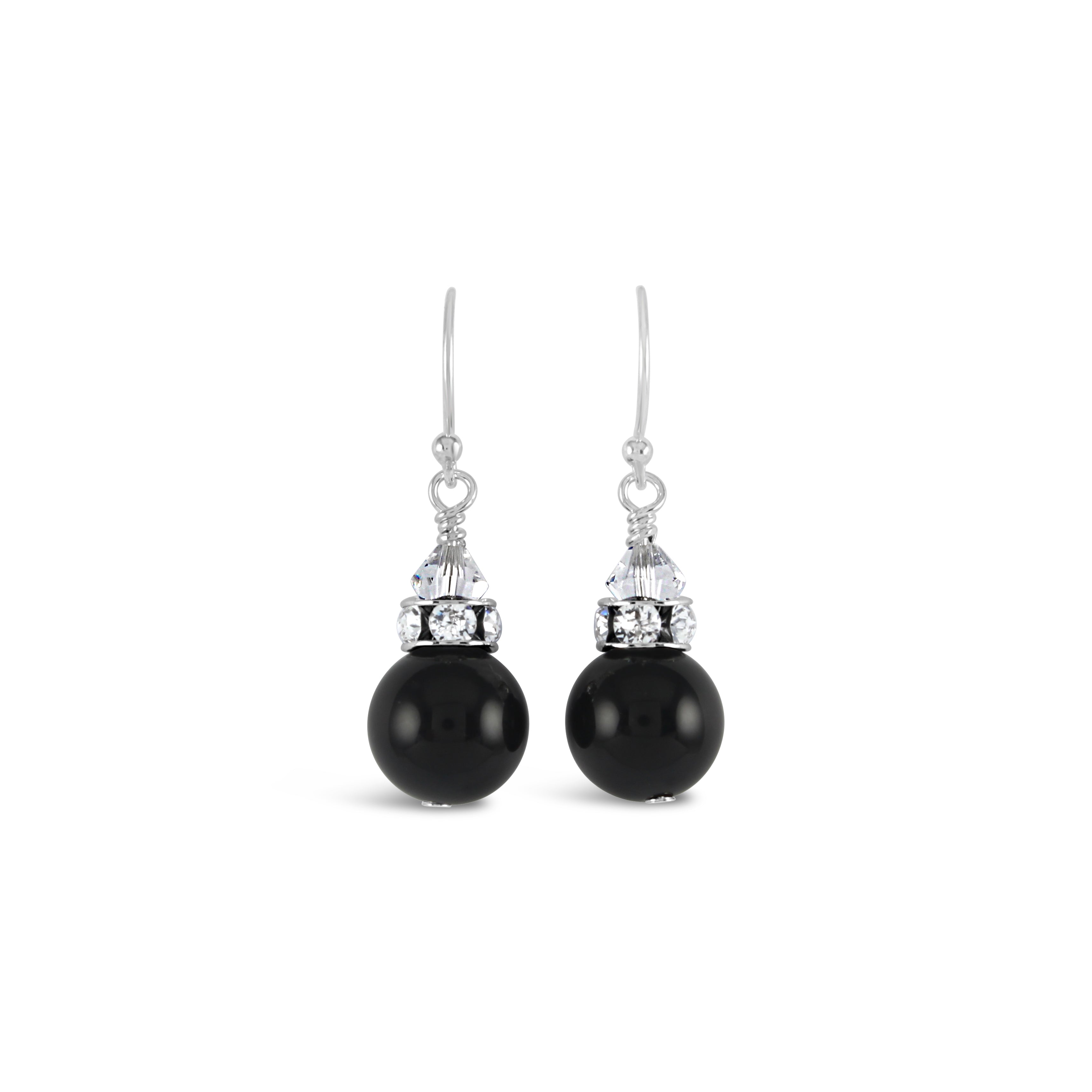 Classical Luxe Gemstone Earrings (Black Onyx)