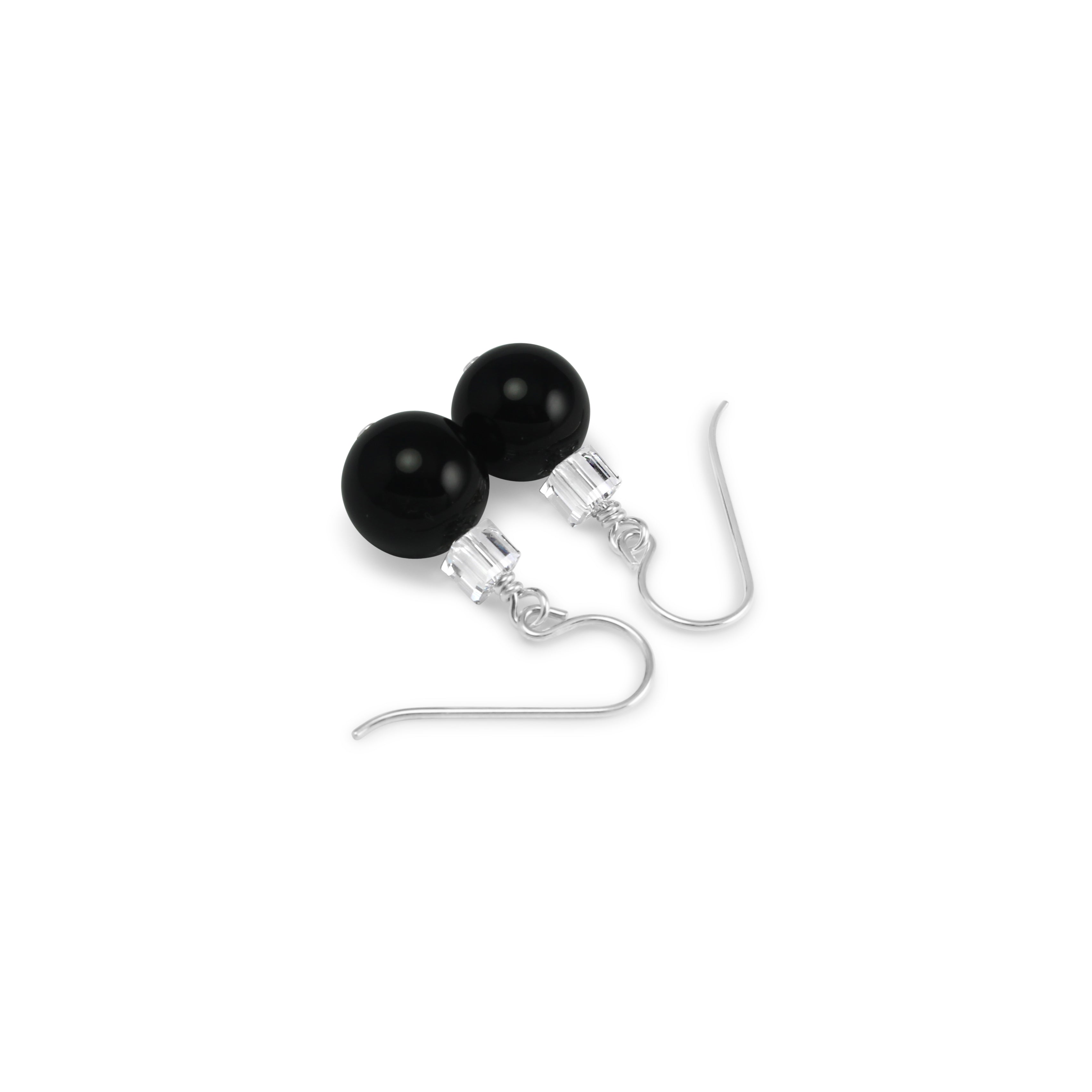 Tango Crystal Cube/Gemstone Earrings (Black Onyx)