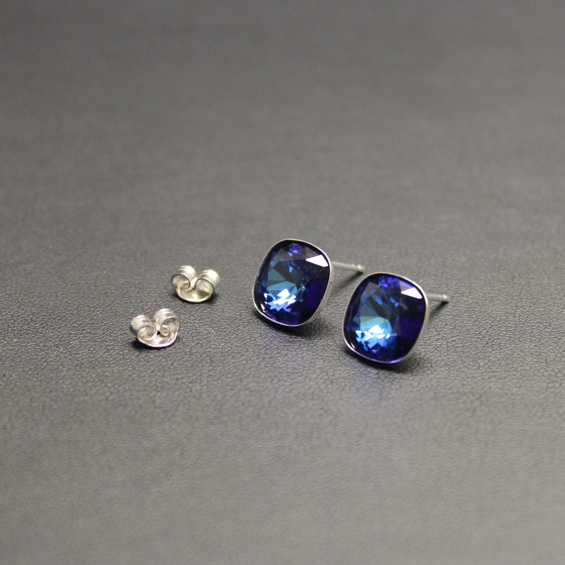 Ceroc - Sterling Silver 10mm Stud Earrings (Bermuda Blue)