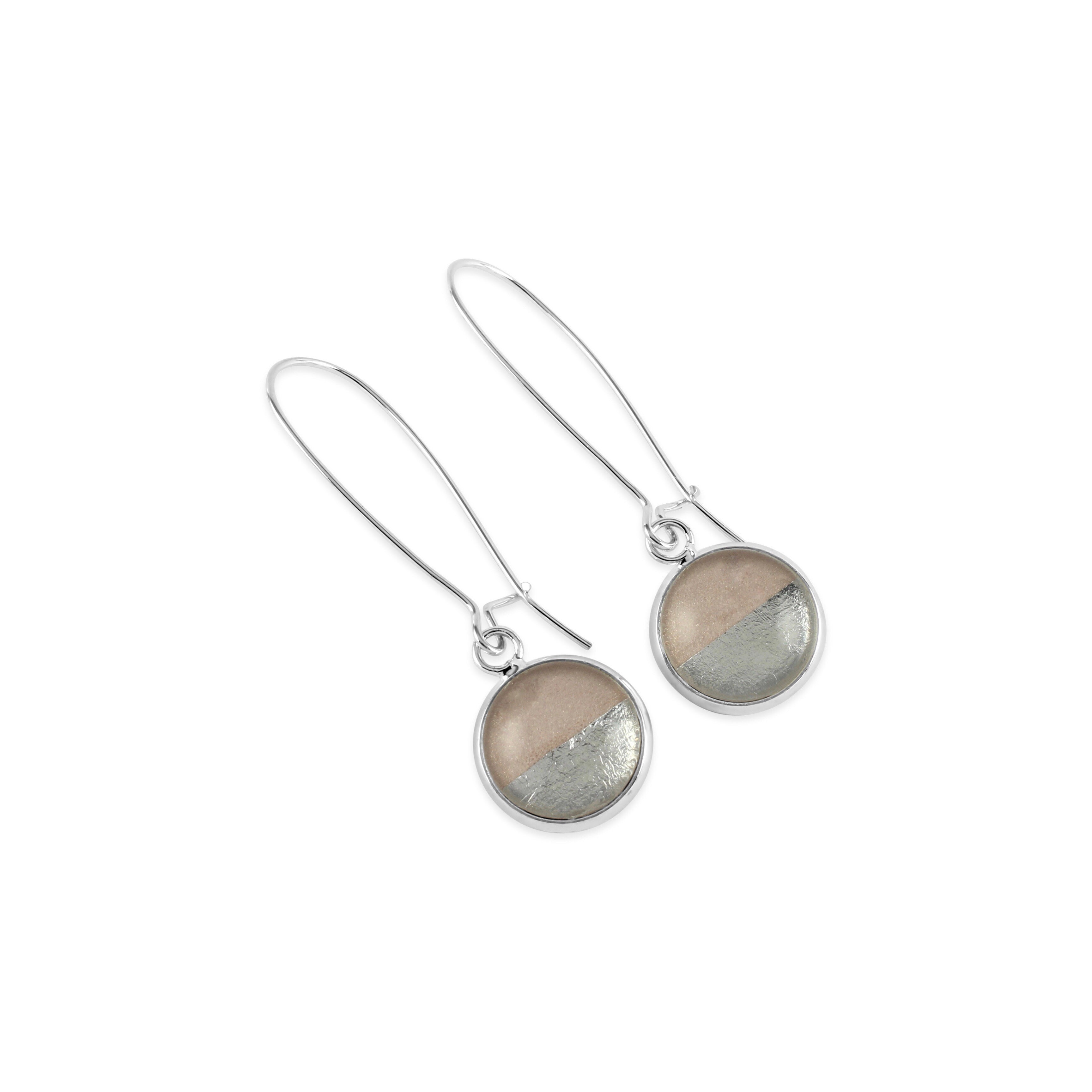 Samba Silver Linings Elongated Drop Earrings (Silver &amp; Almond) - New Design