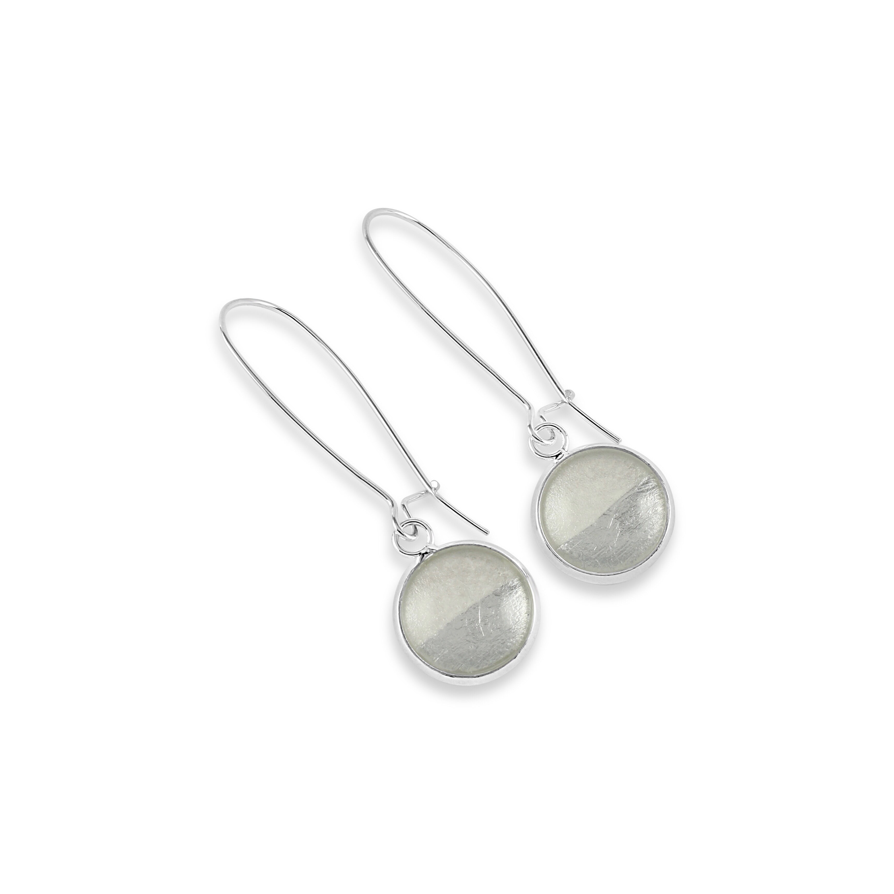 Samba Silver Linings Elongated Drop Earrings (Silver &amp; Ivory) - New Design