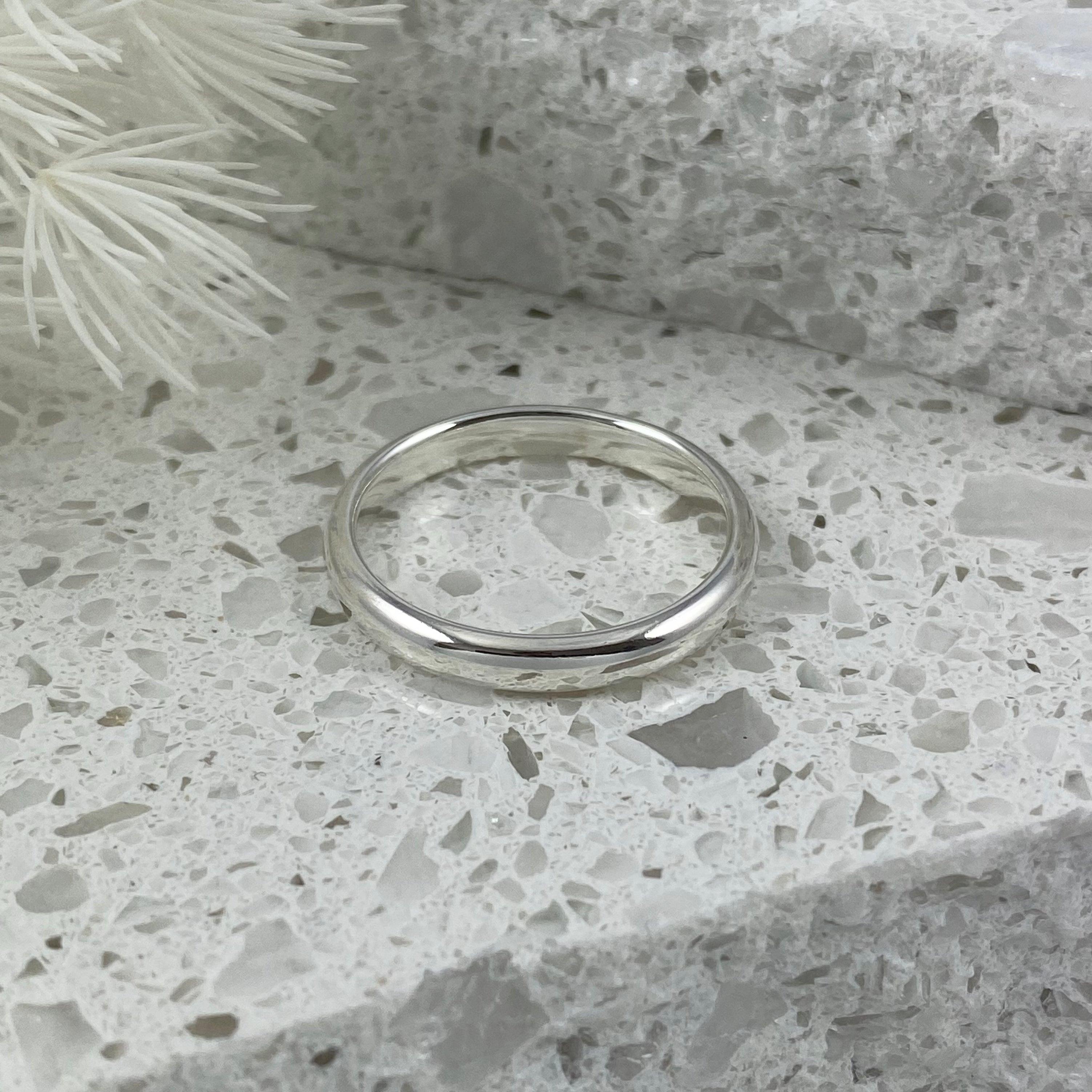 Classic Rounded Ring Band - Solid Sterling Silver