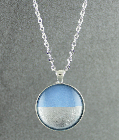 Samba Silver Linings Large Pendant Necklace (Silver &amp; Baby Blue)